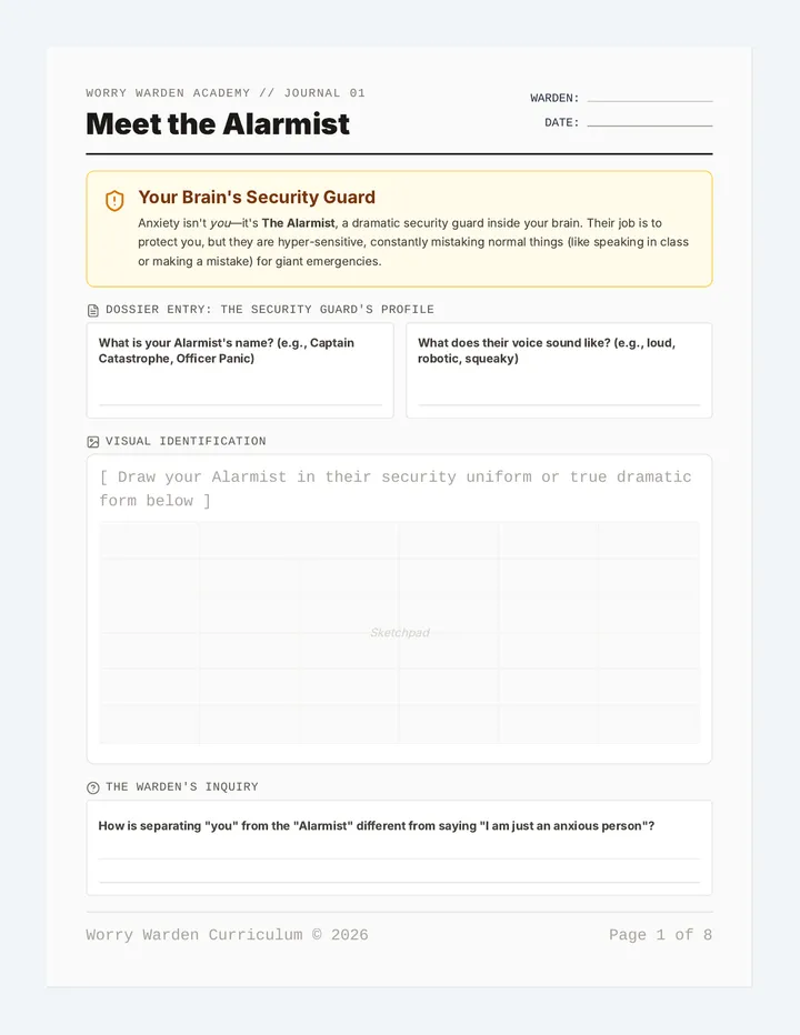 Worry Warden Student Journal