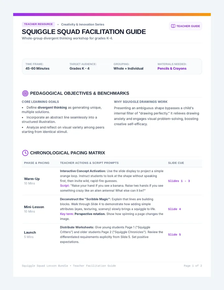 Squiggle Squad Teacher Guide