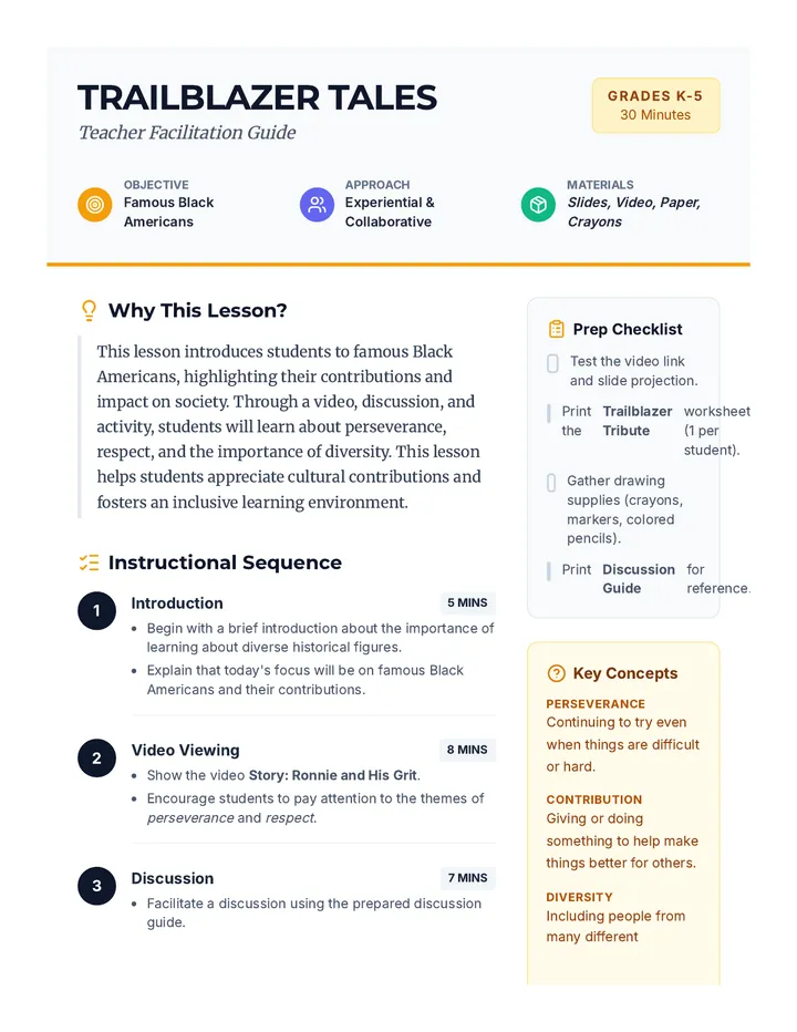 Trailblazer Tales Teacher Guide