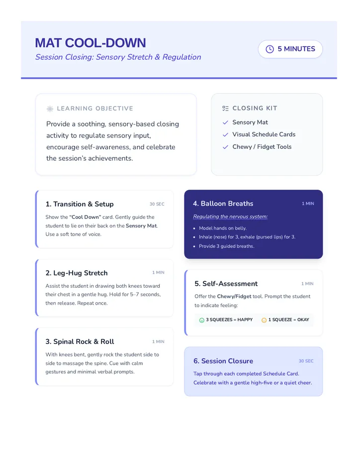 Mat Cool-Down Guide