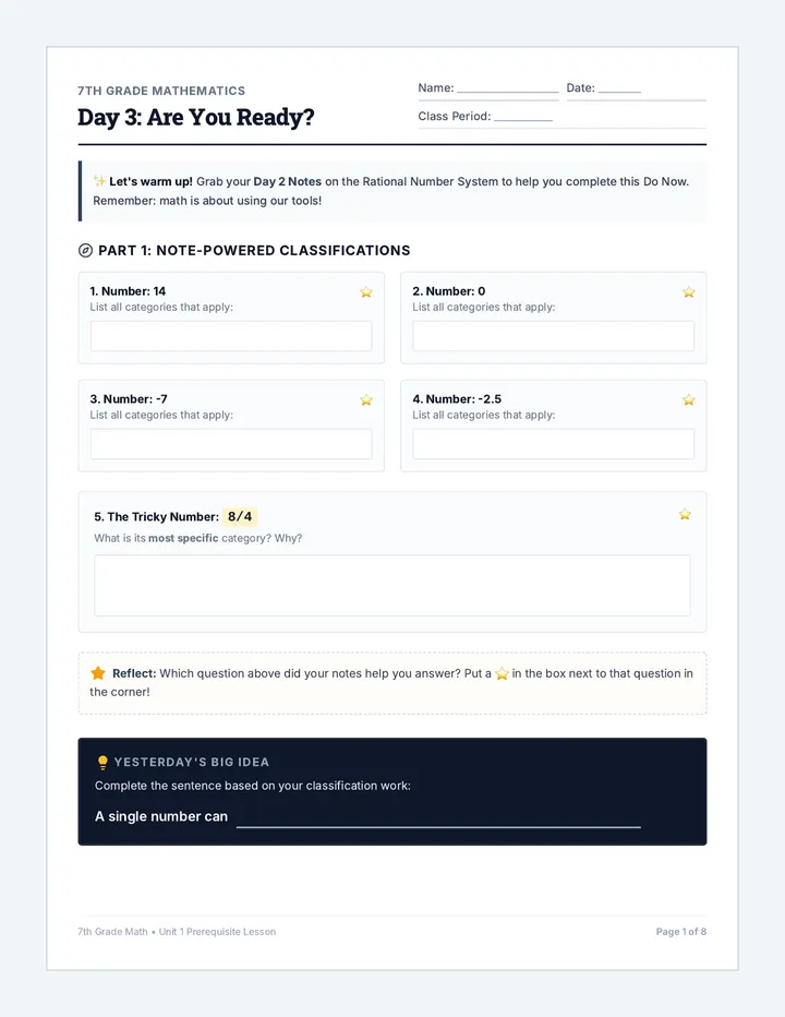 Zero and Beyond Student Packet