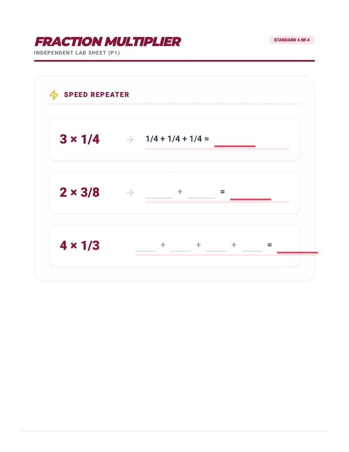 Fraction Multiplier Worksheet