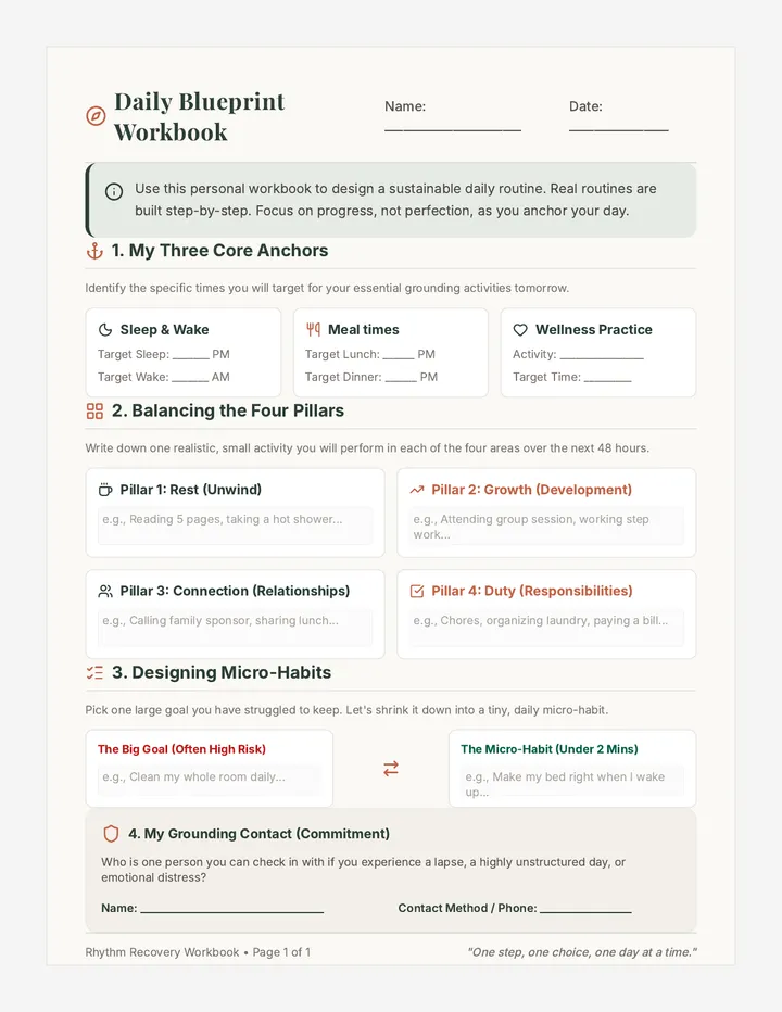Daily Blueprint Worksheet