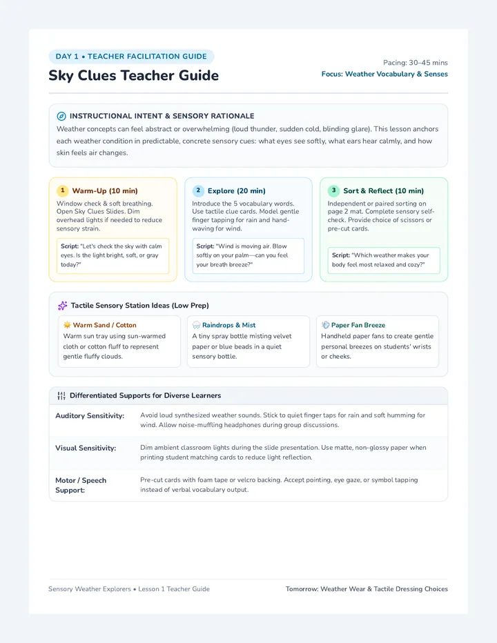 Sky Clues Teacher Guide