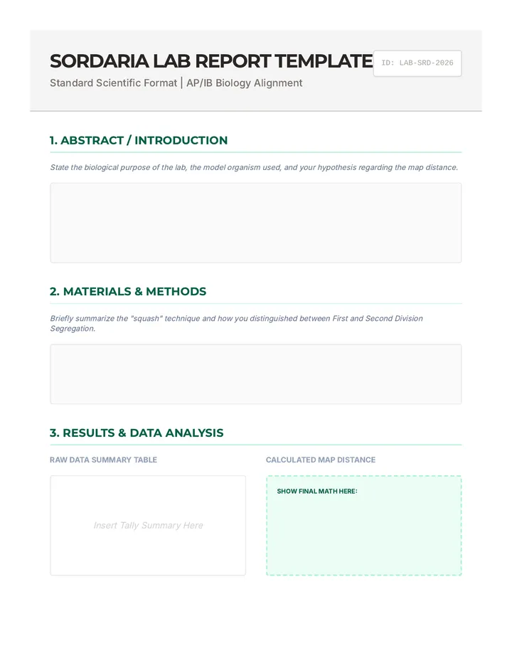 Sordaria Lab Report Template