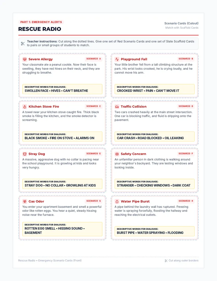 Rescue Radio Card Set