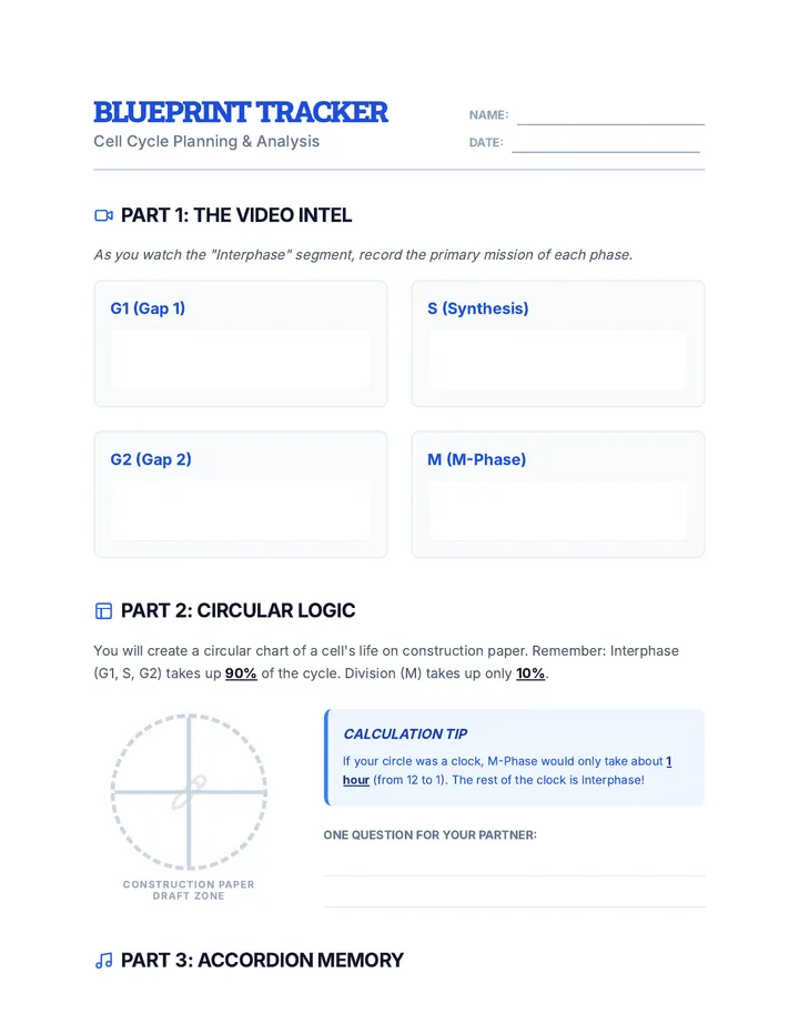 Blueprint Tracker Worksheet