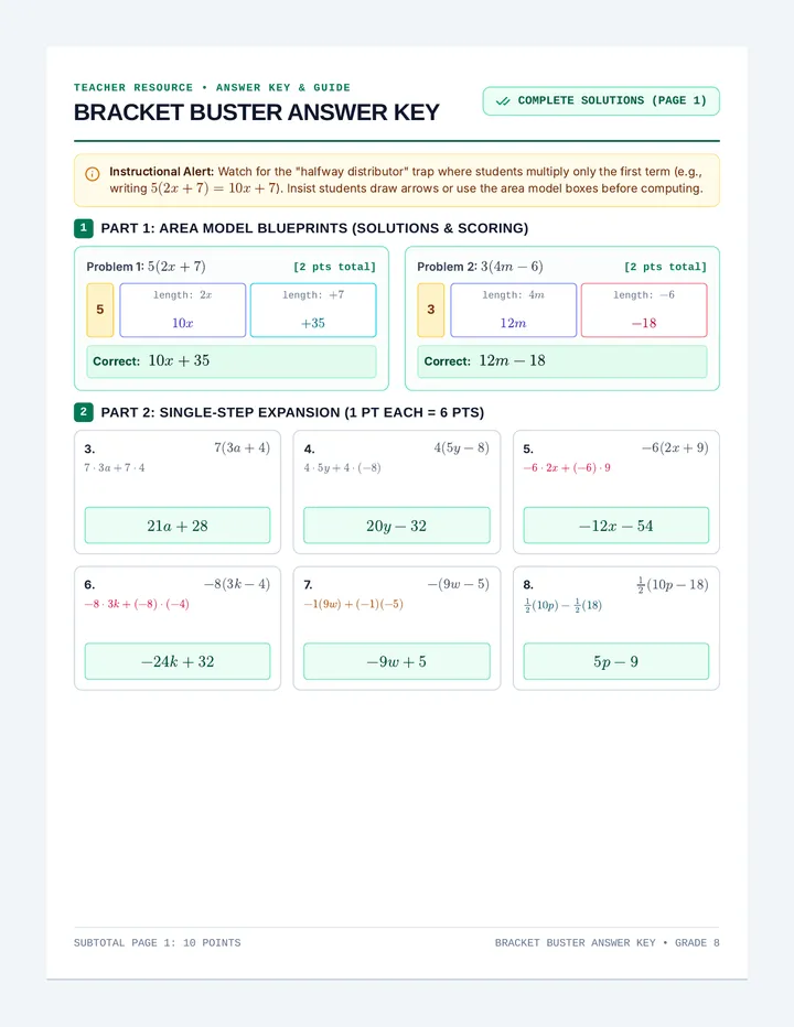 Bracket Buster Answer Key