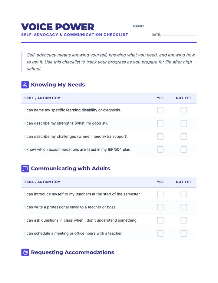 Voice Power Checklist
