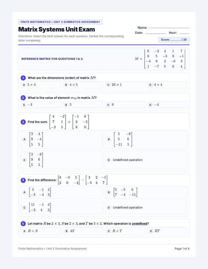Matrix Mastery Unit Test