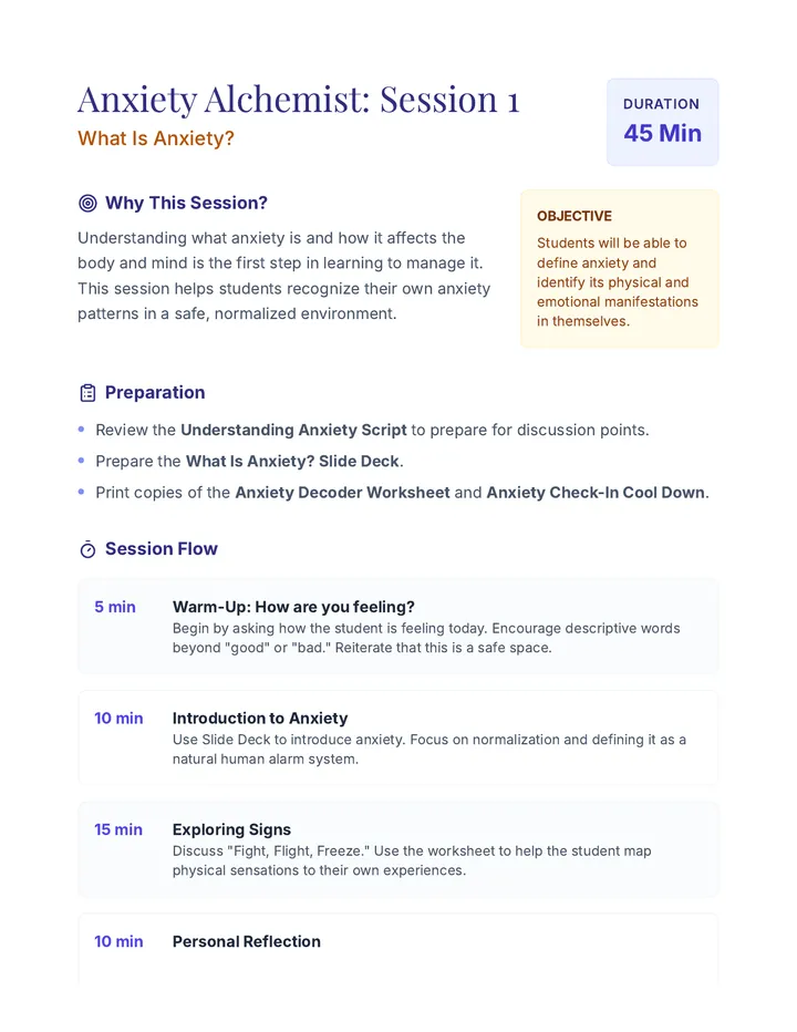 Session 1 Lesson Plan