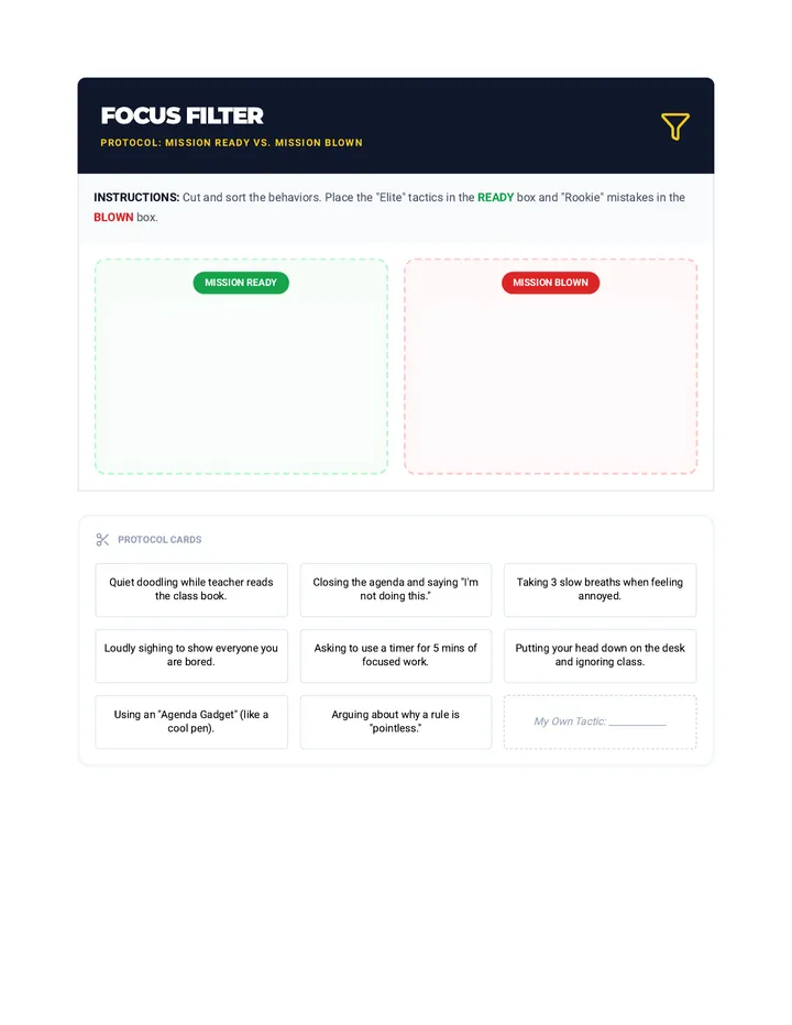 Focus Filter Sorting Cards