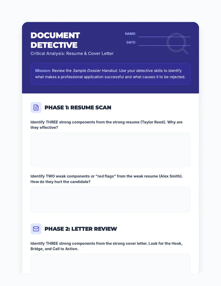 Document Detective Worksheet