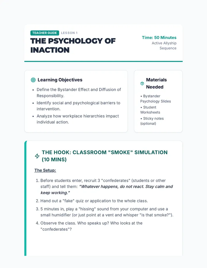 Bystander Psychology Teacher Guide