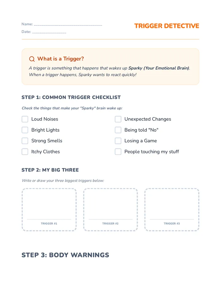Trigger Detective Worksheet
