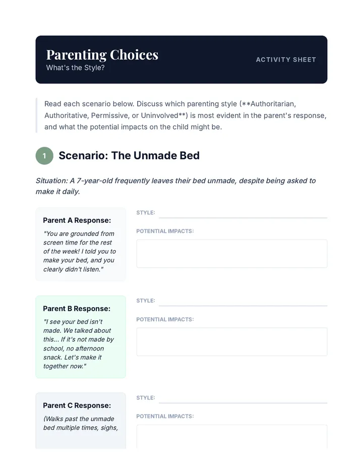 Parenting Choices Activity