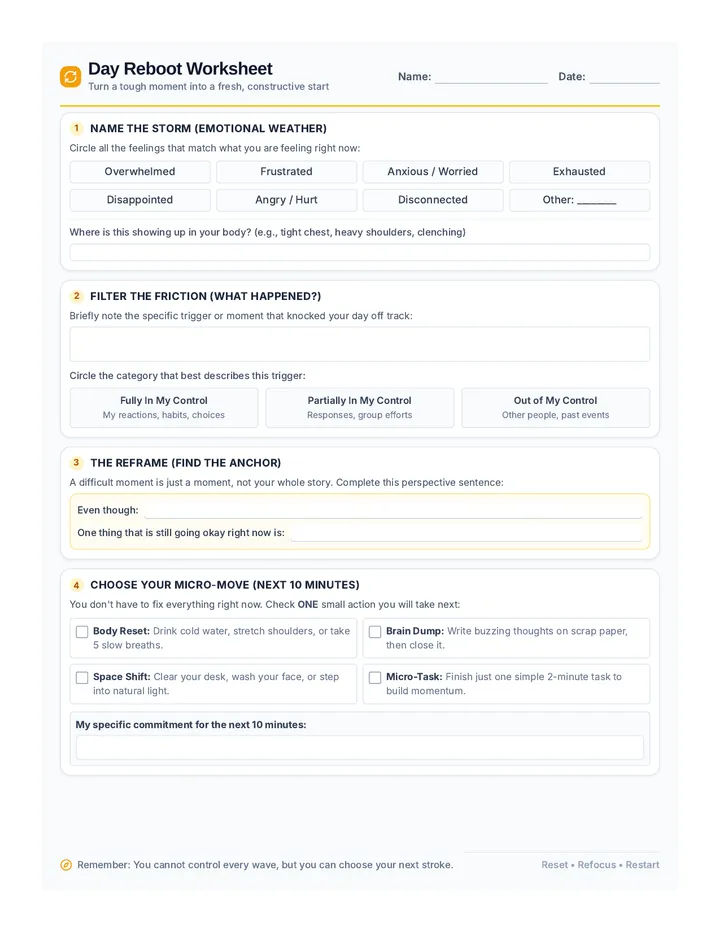 Day Reboot Worksheet