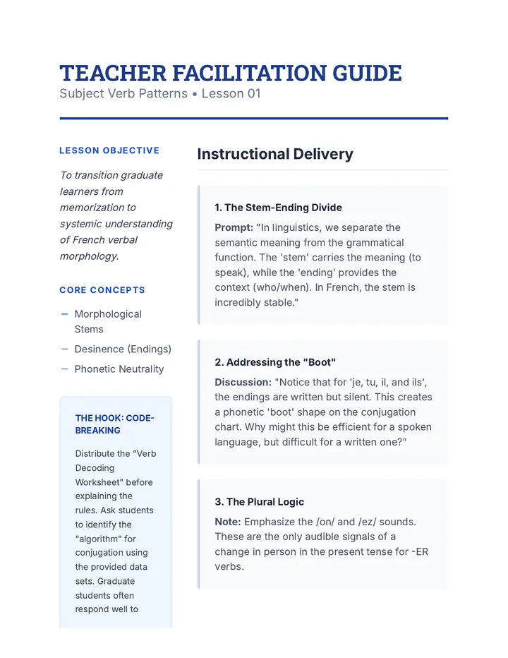Verb Logic Teacher Guide