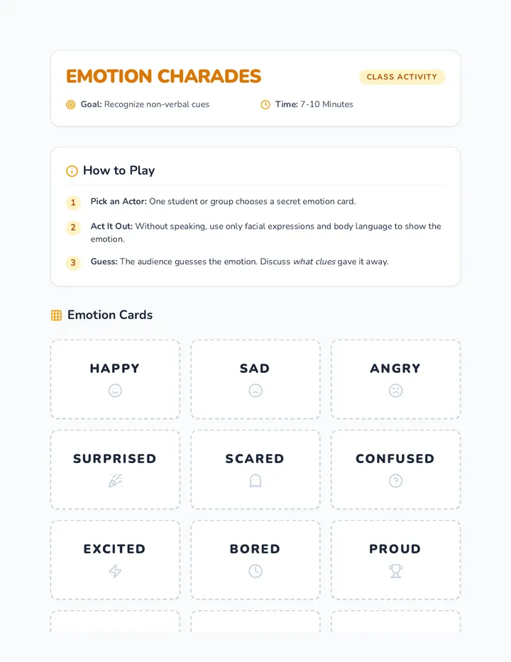 Emotion Charades Activity