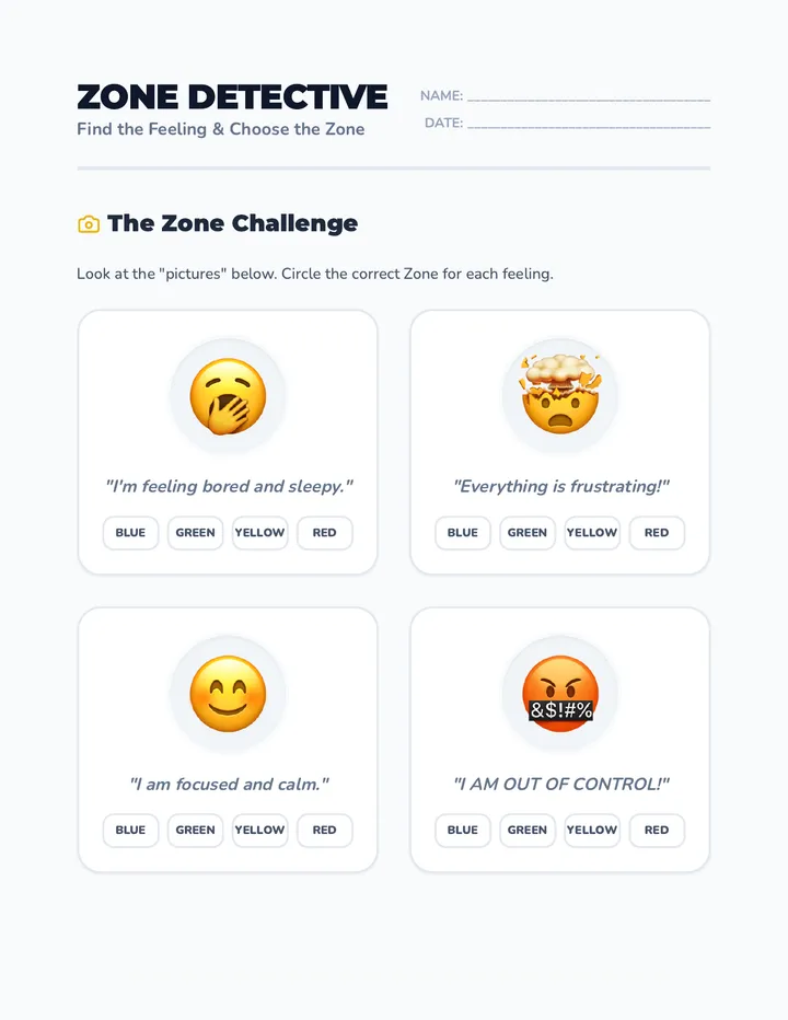Zone Explorer Worksheet