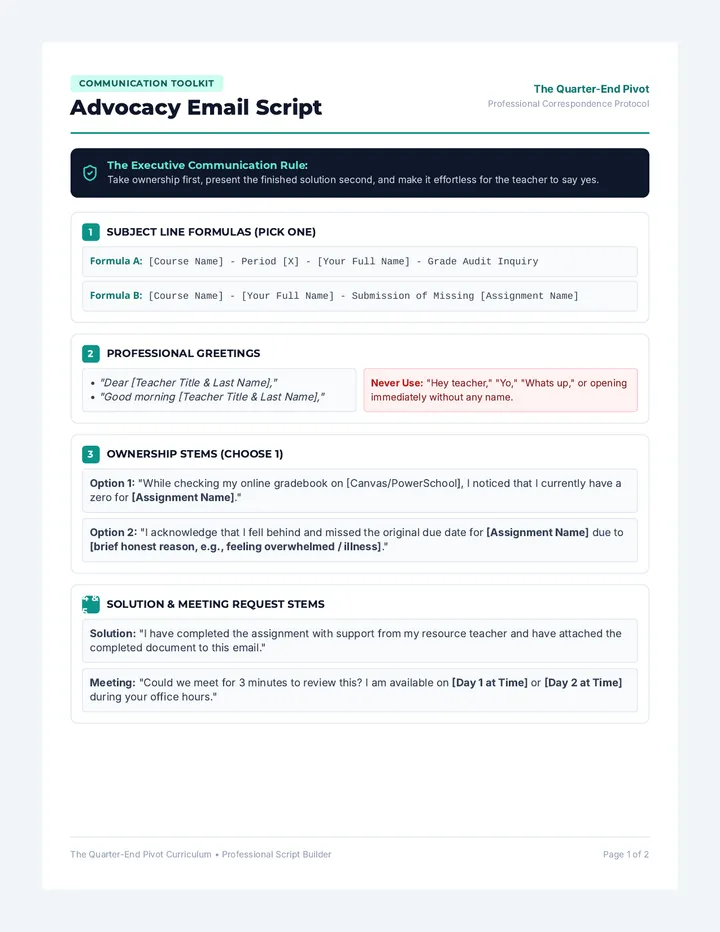Advocacy Email Script
