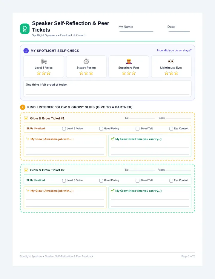 Kind Listener Feedback Rubric