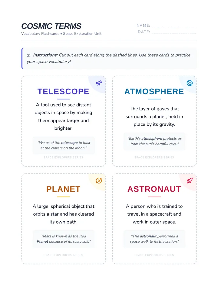 Cosmic Terms Flashcards