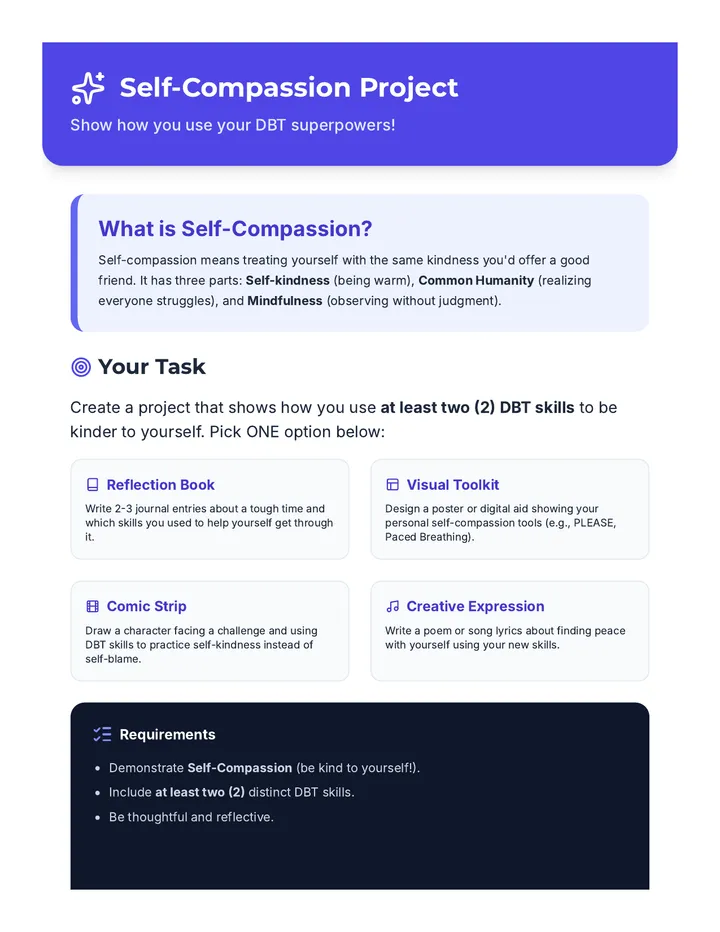 Week 5 Self-Compassion Project Guide