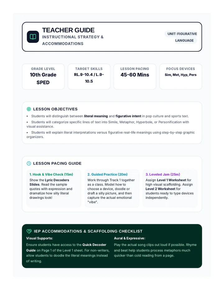 Lyric Decoders Teacher Guide