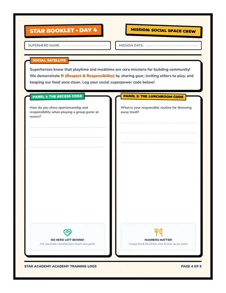 STAR Booklet Day 4 Worksheet