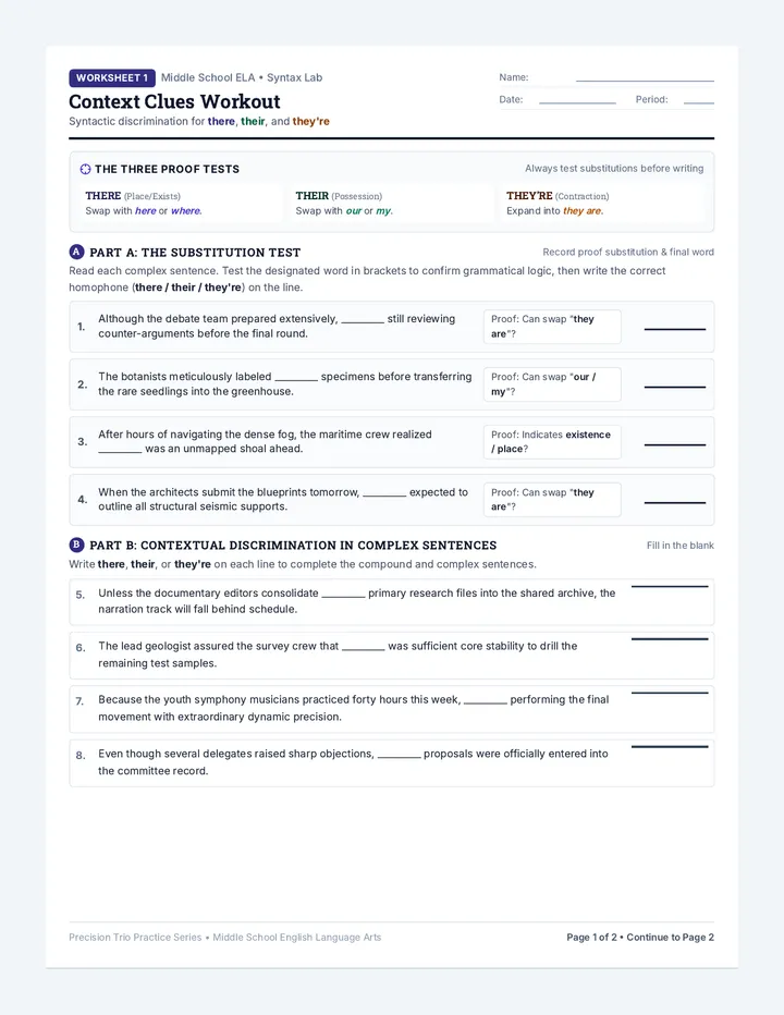 Context Clues Workout Worksheet