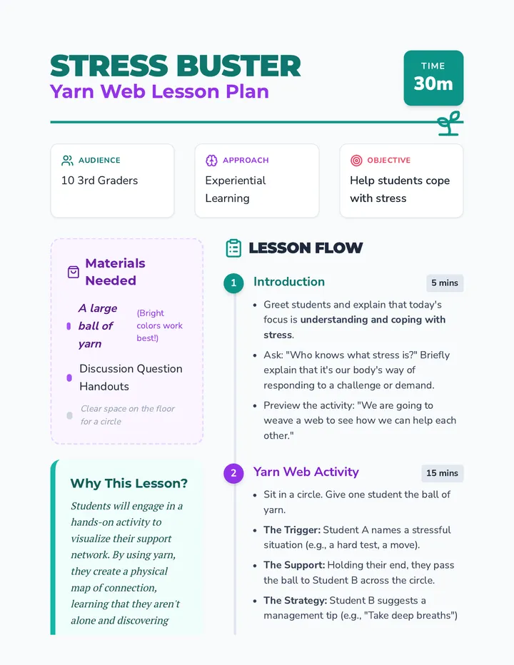 Stress Buster Lesson Plan