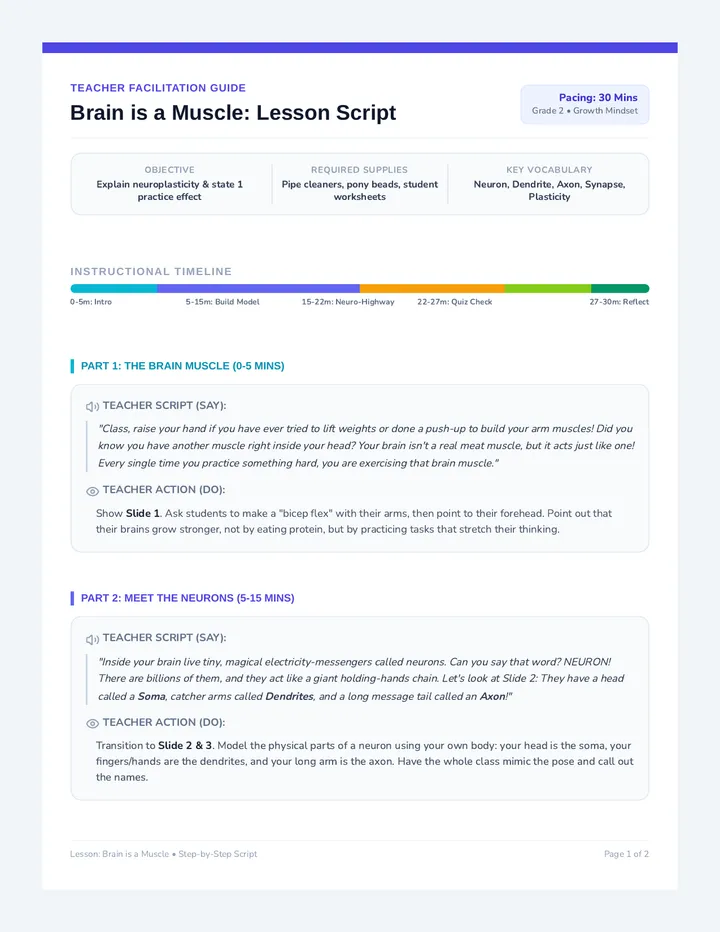 Brain Muscle Teacher Script