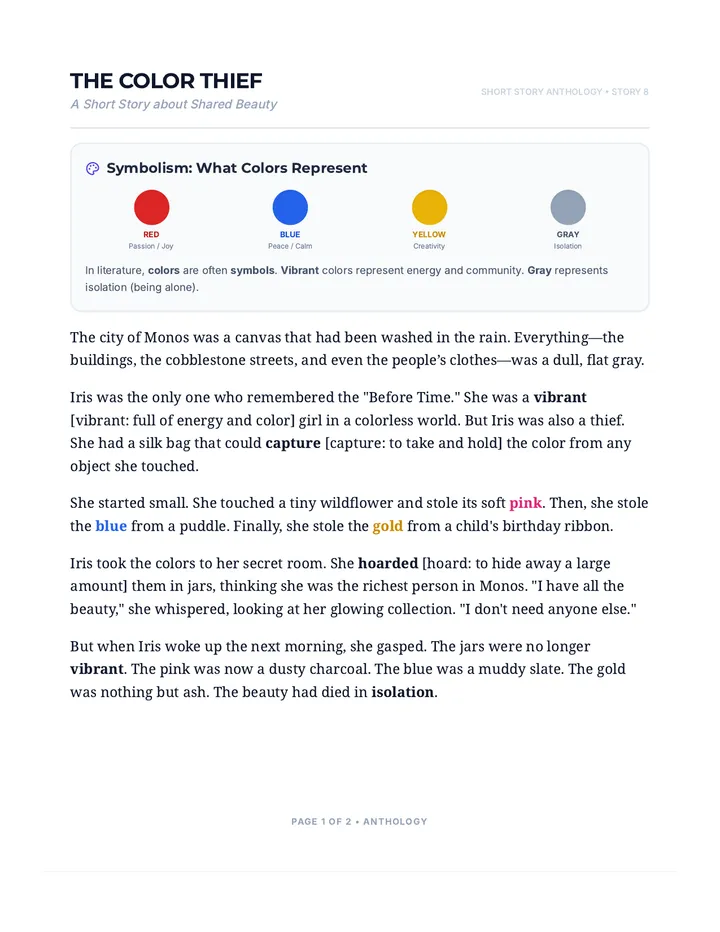 Color Thief Anthology Document