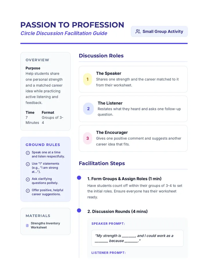 Passion to Profession Discussion Guide