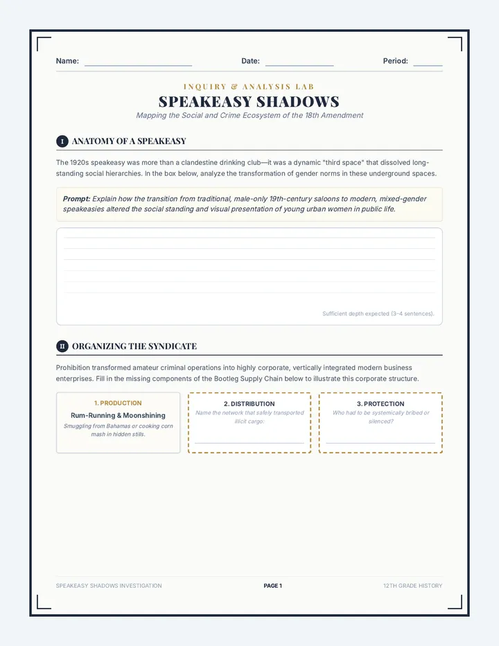 Speakeasy Shadows Worksheet