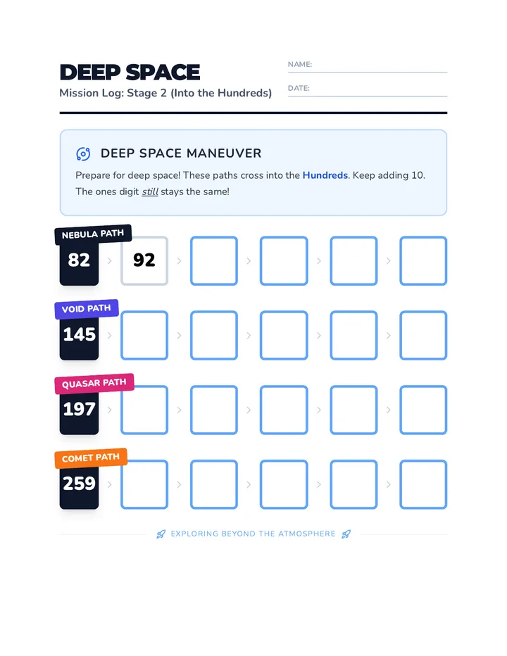 Deep Space Worksheet