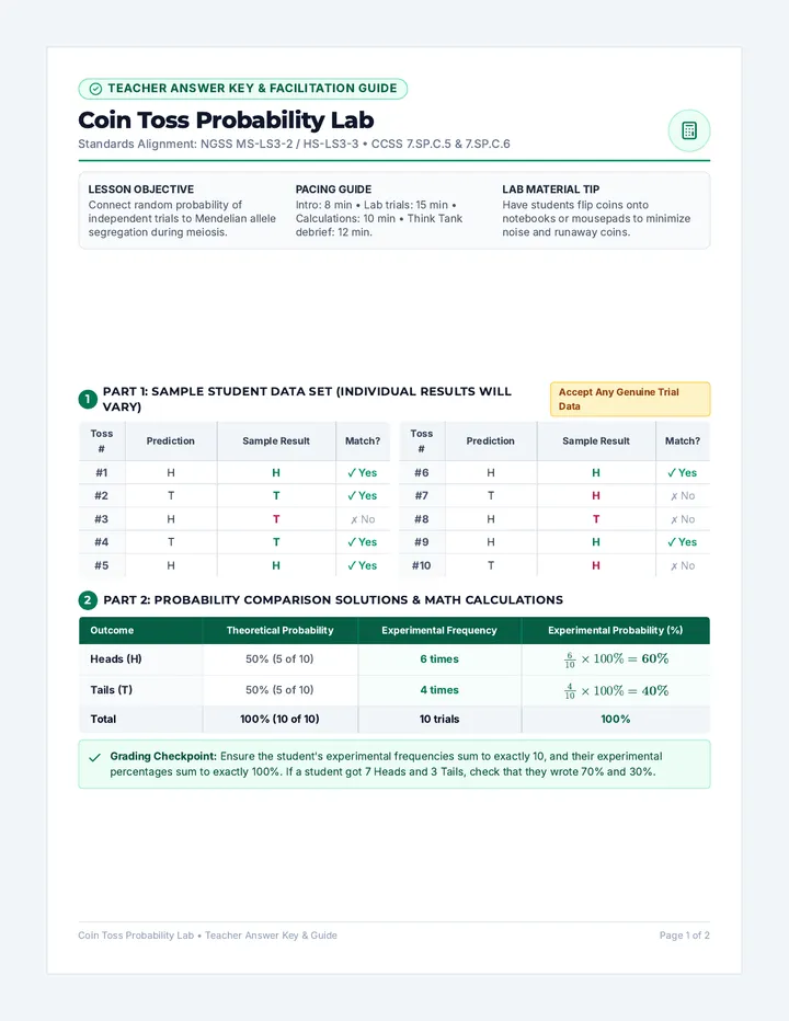 Coin Toss Teacher Key