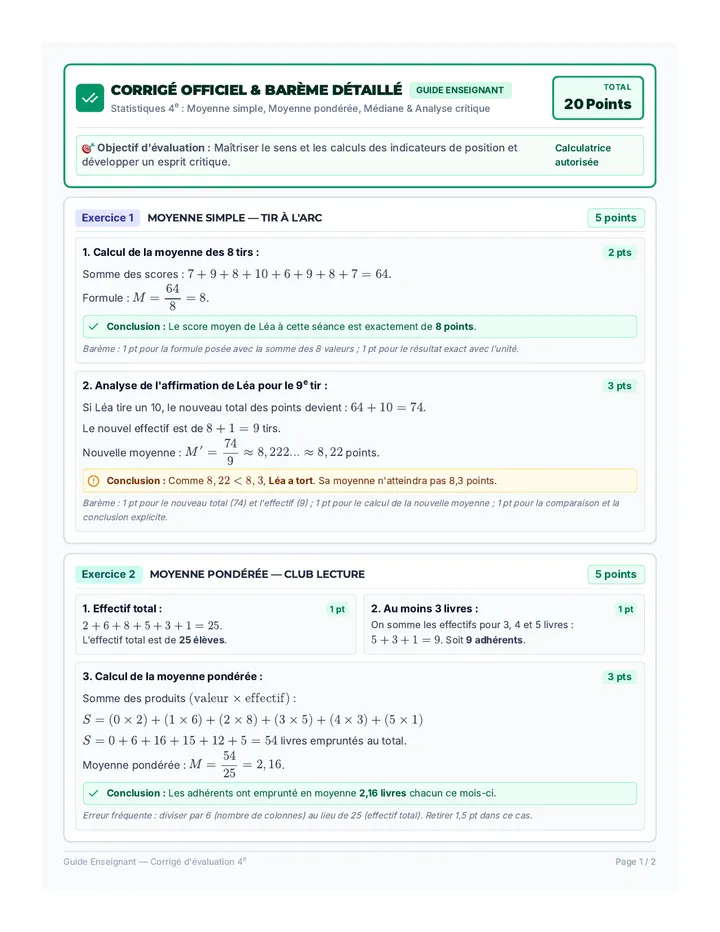 Data Choc Corrigé