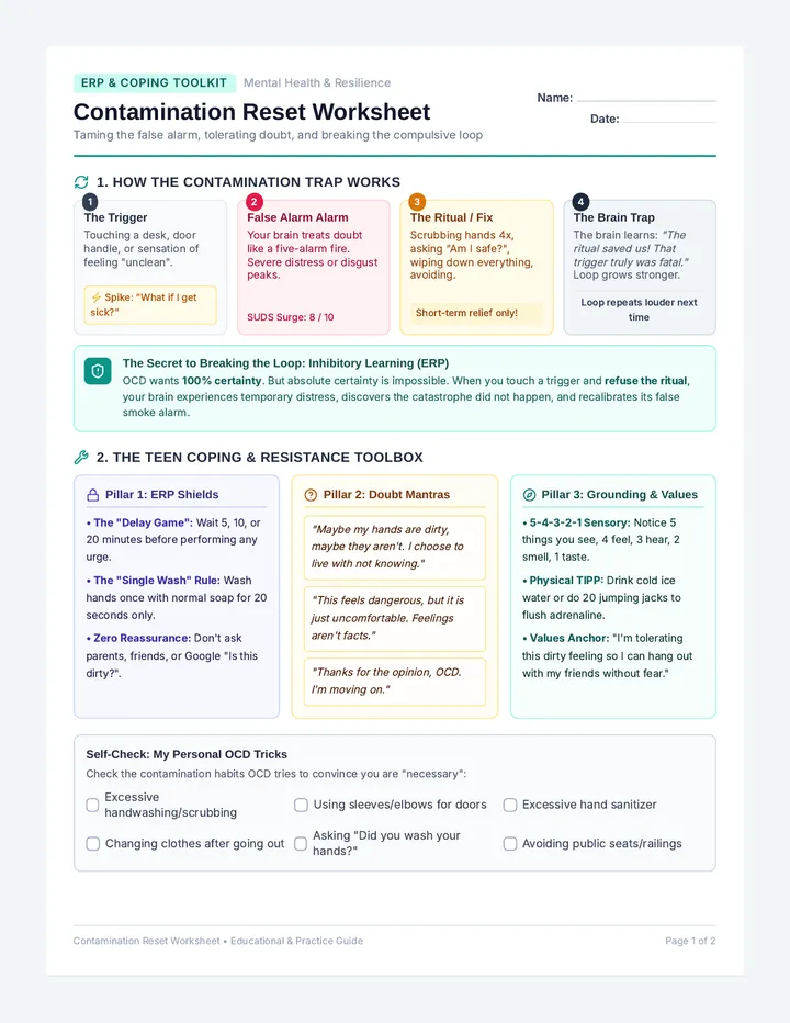 Contamination Reset Worksheet