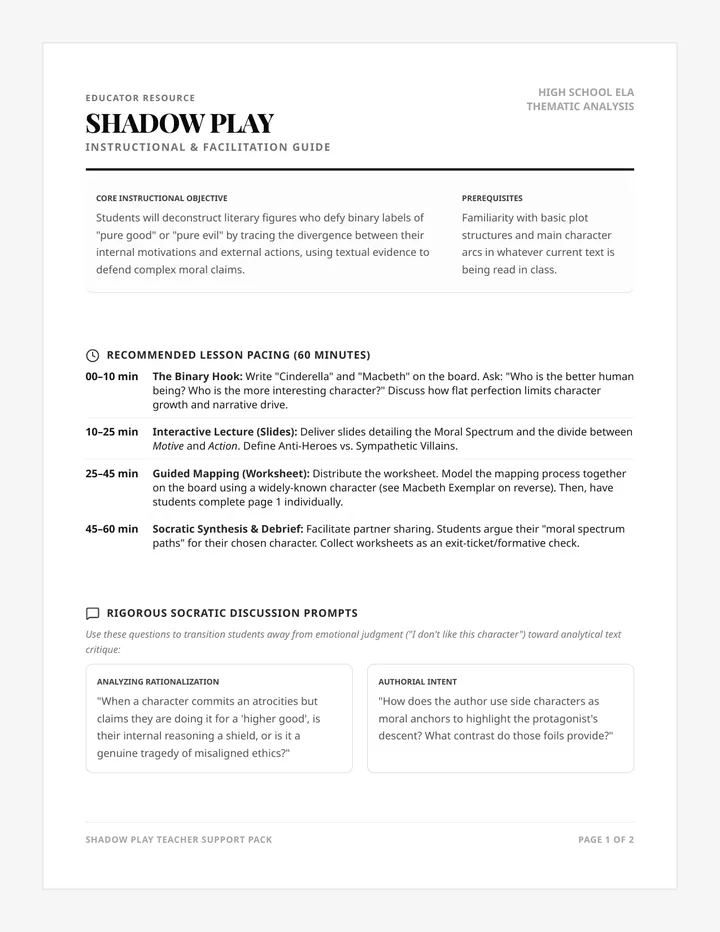 Shadow Play Teacher Guide