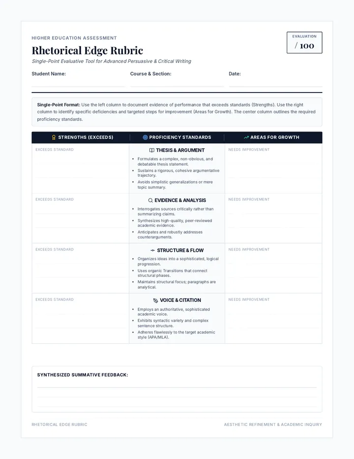 Rhetorical Edge Rubric