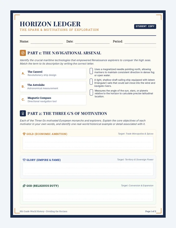 Horizon Ledger Worksheet