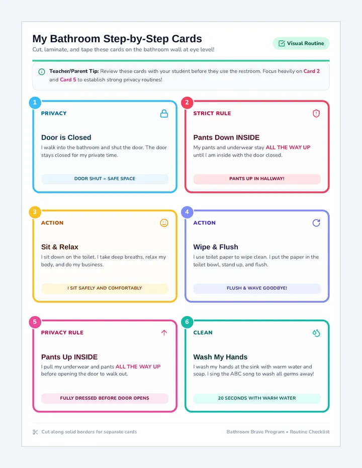 Bathroom Routine Cue Cards
