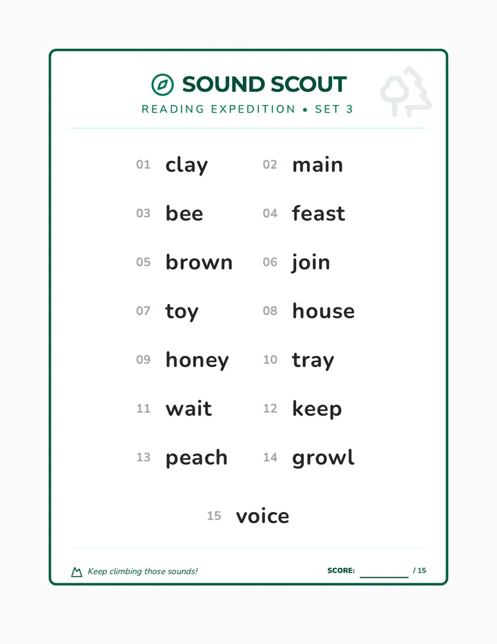 Sound Scout List Set 3