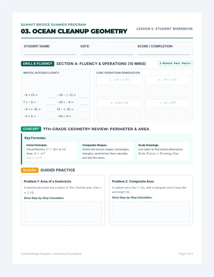 Ocean Cleanup Geometry Workbook