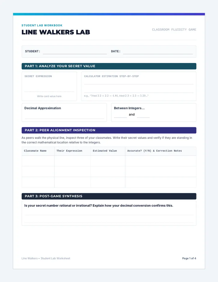Line Walkers Challenge Cards
