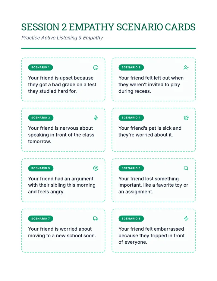Session 2 Empathy Scenarios Worksheet