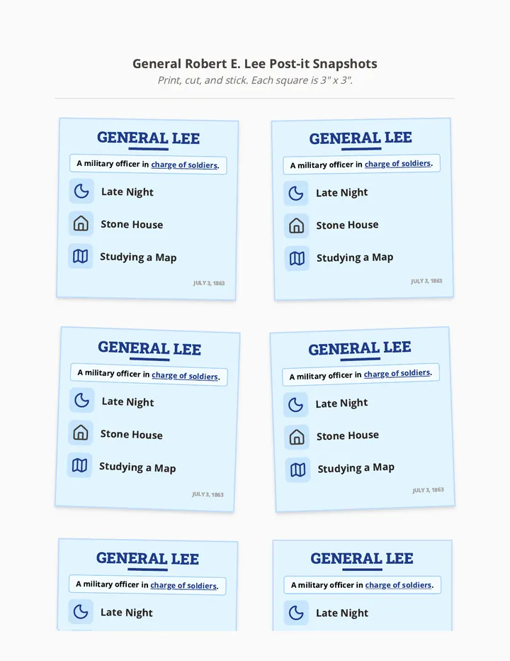 General Lee Post-it Snapshots