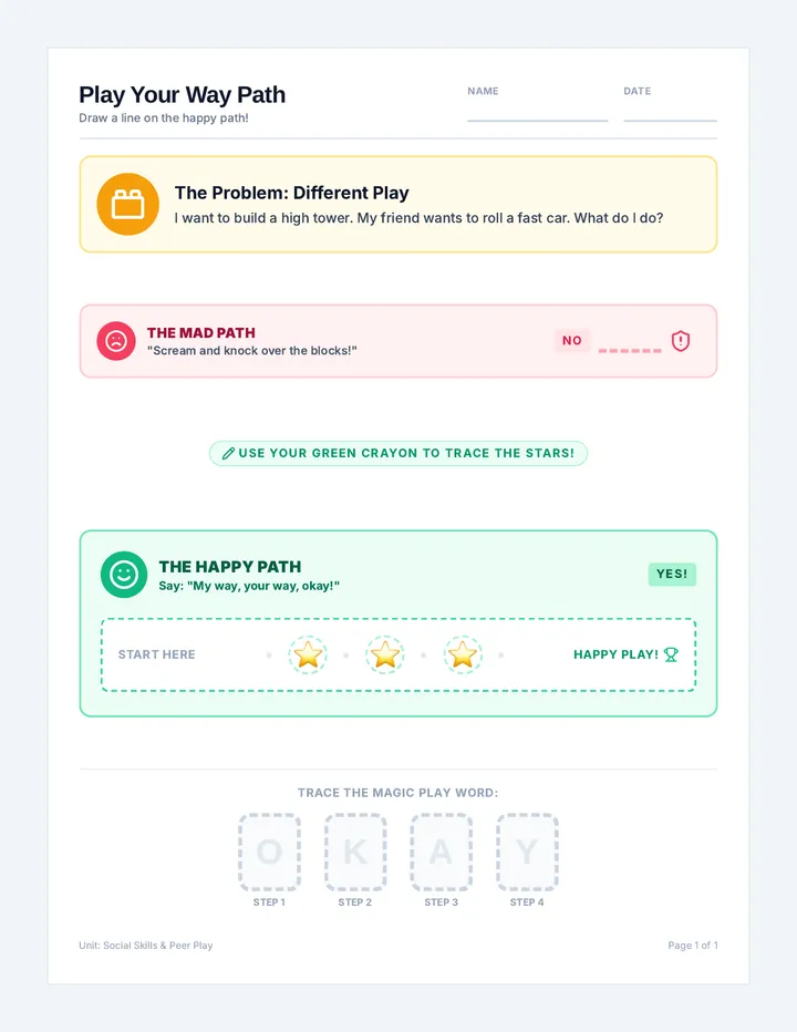 Play Your Way Path Worksheet